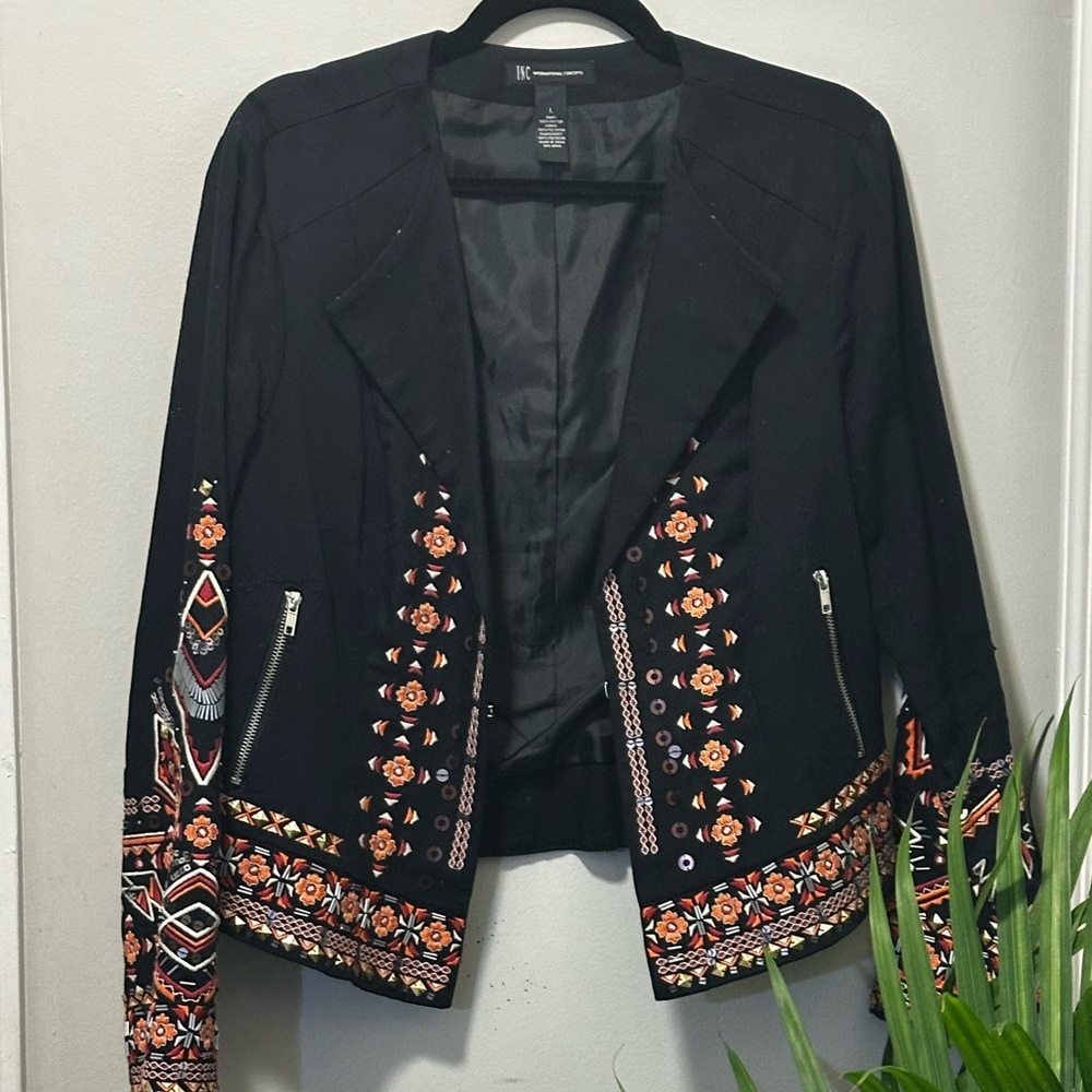 STUNNING! INC International Concepts Embellished Bolero Jacket Size Large